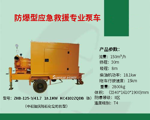 防爆型應(yīng)急救援專用泵車(chē)